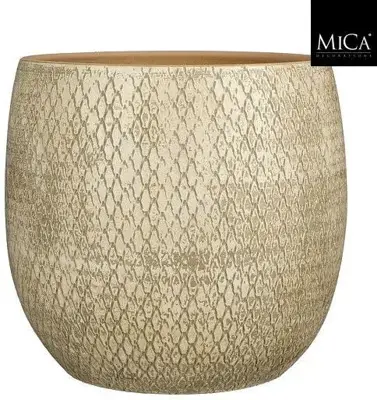 Mica Decorations bloempot madeira terracotta 32x32cm crème