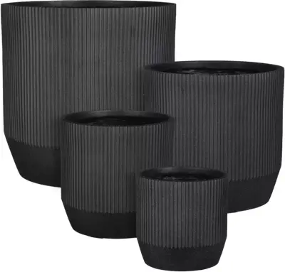 Mica Decorations bloempot nuovo keramiek 24x24cm zwart - afbeelding 1