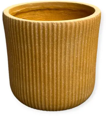 Mica Decorations bloempot nuovo keramiek 25x25cm oker - afbeelding 1