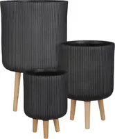 Mica Decorations bloempot nuovo keramiek 25x36cm zwart - afbeelding 1
