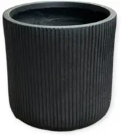 Mica Decorations bloempot nuovo keramiek 30x30cm zwart - afbeelding 1