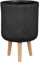 Mica Decorations bloempot nuovo keramiek 30x46cm zwart - afbeelding 1