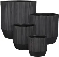 Mica Decorations bloempot nuovo keramiek 31x32cm zwart - afbeelding 2