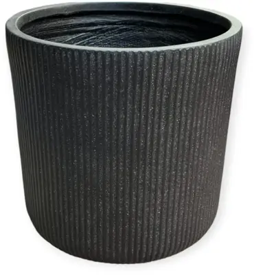 Mica Decorations bloempot nuovo keramiek 37x36cm zwart - afbeelding 1