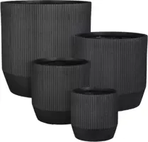 Mica Decorations bloempot nuovo keramiek 37x36cm zwart - afbeelding 1