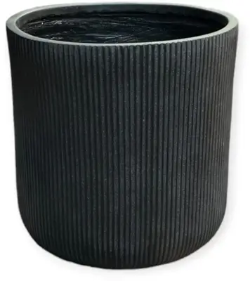 Mica Decorations bloempot nuovo keramiek 45x45cm zwart - afbeelding 1