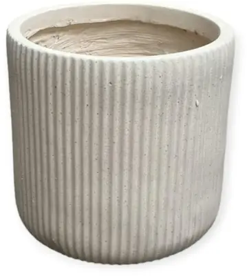 Mica Decorations bloempot Nuovo rond 25x25cm beige - afbeelding 1