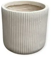Mica Decorations bloempot Nuovo rond 25x25cm beige - afbeelding 1
