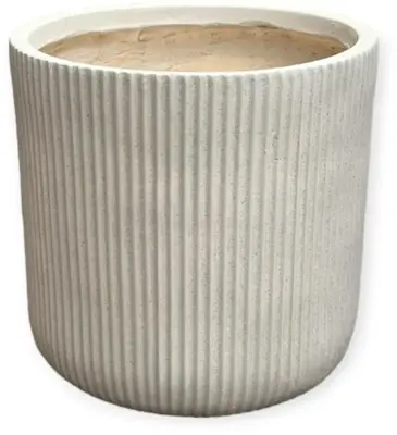 Mica Decorations bloempot Nuovo rond 30x30cm beige - afbeelding 1