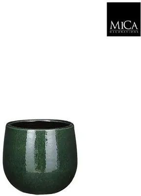 Mica Decorations bloempot Pablo 14x12cm donkergroen - afbeelding 2