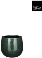 Mica Decorations bloempot Pablo 14x12cm donkergroen - afbeelding 2