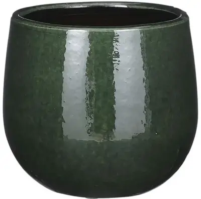 Mica Decorations bloempot Pablo 14x12cm donkergroen - afbeelding 1