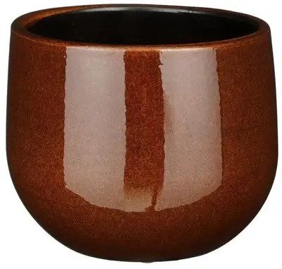 Mica Decorations bloempot Pablo 16x14cm bruin - afbeelding 1