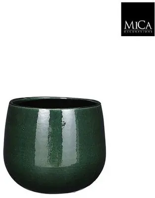 Mica Decorations bloempot Pablo 18x16cm donkergroen - afbeelding 2