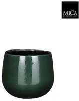 Mica Decorations bloempot Pablo 18x16cm donkergroen - afbeelding 2