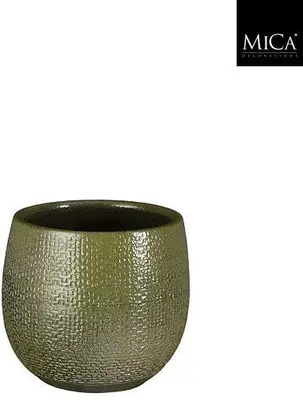 Mica Decorations bloempot porto terracotta 13.5x13.5cm groen