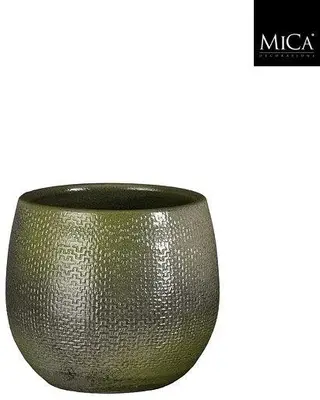 Mica Decorations bloempot porto terracotta 15x15cm groen