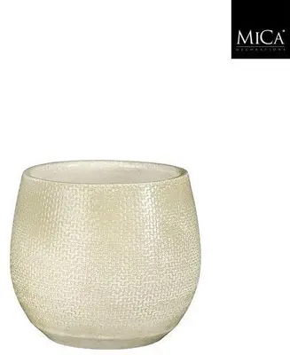 Mica Decorations bloempot porto terracotta 15x15cm wit