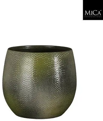 Mica Decorations bloempot porto terracotta 18x18cm groen