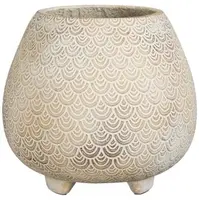 Mica Decorations bloempot quentin keramiek 25x22.5cm crème - afbeelding 1