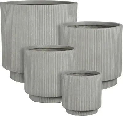 Mica Decorations bloempot Quito 45x45cm grijs - afbeelding 1