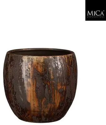 Mica Decorations bloempot roel terracotta 24x24cm roest - afbeelding 1