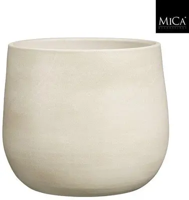 Mica Decorations bloempot sevilla terracotta 27x24cm off white - afbeelding 1