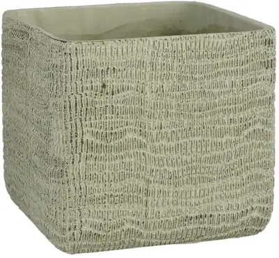 Mica Decorations bloempot Siri vierkant 17,5x17,5x16cm licht groen