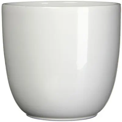 Mica Decorations bloempot Tusca rond 31x28,5 cm wit - afbeelding 1