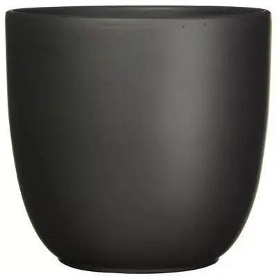 Mica Decorations bloempot Tusca rond 31x28,5 cm zwart mat