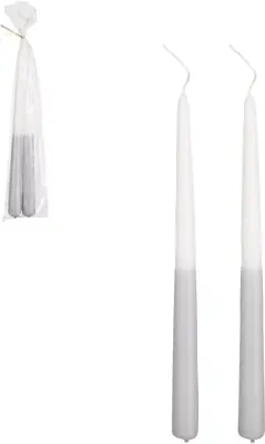 Mica Decorations dinerkaars dip-dye 30cm lichtgrijs 2 stuks