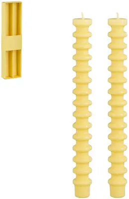 Mica Decorations dinerkaars ribbel 25cm geel 