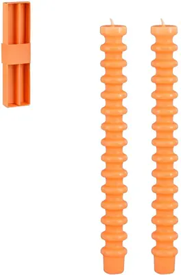 Mica Decorations dinerkaars ribbel 25cm oranje 