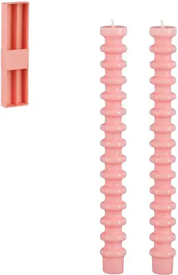Mica Decorations dinerkaars ribbel 25cm roze 