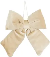 Mica Decorations fluwelen kerst ornament strik 17cm creme kopen?