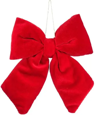 Mica Decorations fluwelen kerst ornament strik 17cm rood