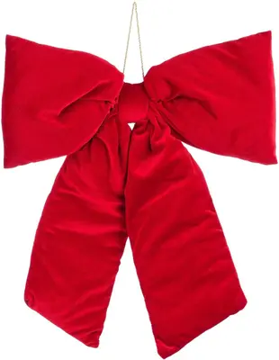 Mica Decorations fluwelen kerst ornament strik 50cm rood