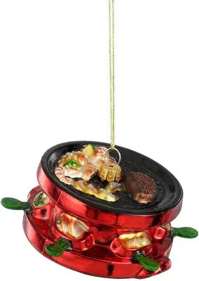 Mica Decorations glazen kerst ornament gourmet 9cm rood