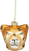 Mica Decorations glazen kerst ornament luipaard 7.5cm geel kopen?
