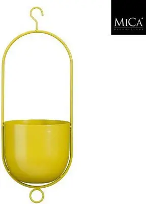 Mica Decorations Hangpot Bob  l15xb14xh42cm Geel