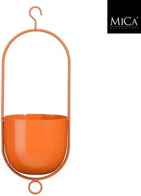 Mica Decorations Hangpot Bob  l15xb14xh42cm oranje