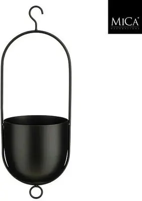Mica Decorations Hangpot Bob  l15xb14xh42cm Zwart