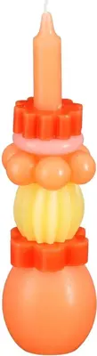 Mica Decorations kaars  7x26cm oranje 