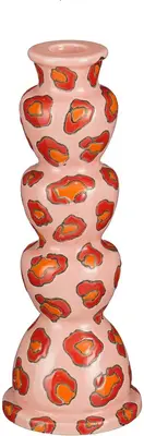 Mica Decorations kandelaar keramiek zarah 10x27cm licht roze