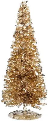 Mica Decorations kerstfiguur kunststof kerstboom 11x11x30cm champagne