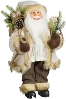 Mica Decorations kerstfiguur kunststof kerstman 25x15x40cm creme kopen?