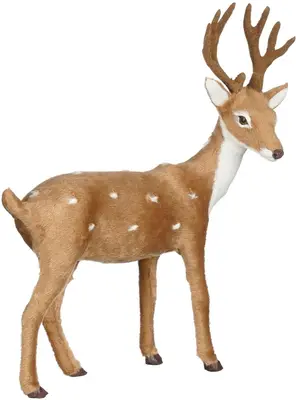 Mica Decorations kerstfiguur kunststof rendier 21x27x9cm bruin