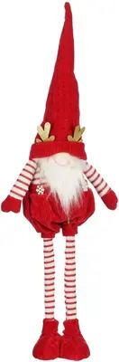 Mica Decorations kerstfiguur polyester gnoom 21x12x70cm rood