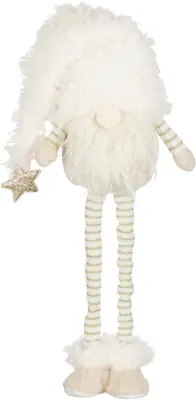 Mica Decorations kerstfiguur polyester gnoom 21x14x85cm wit