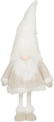 Mica Decorations kerstfiguur polyester gnoom 30x21x80cm wit
